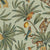 Lemur and Passion Flower Dusty Green wallpaper