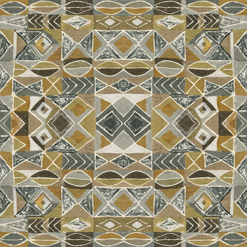 Ethnic African Blocks Wallpaper