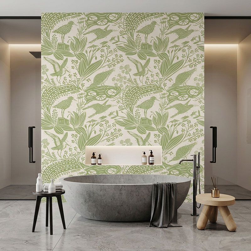 Godwit Green Wallpaper