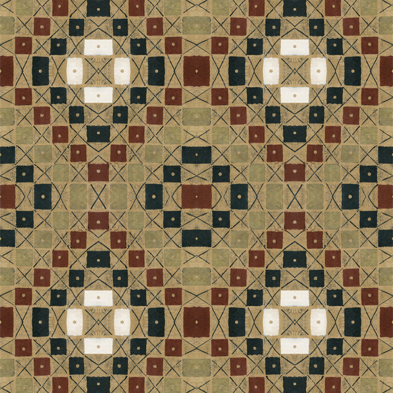 Grid Cross and Dot Blocks Wallpaper