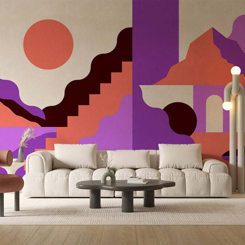 Happy Shapes Purple Wallpaper