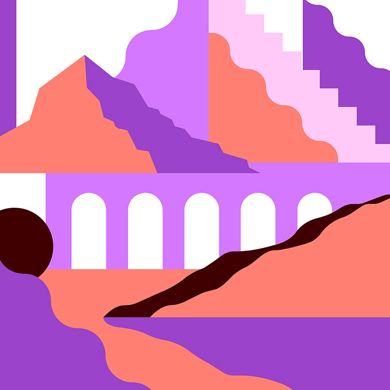 Happy Shapes Purple Wallpaper