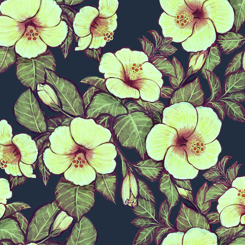 Hibiscus Heaven – Blue Wallpaper