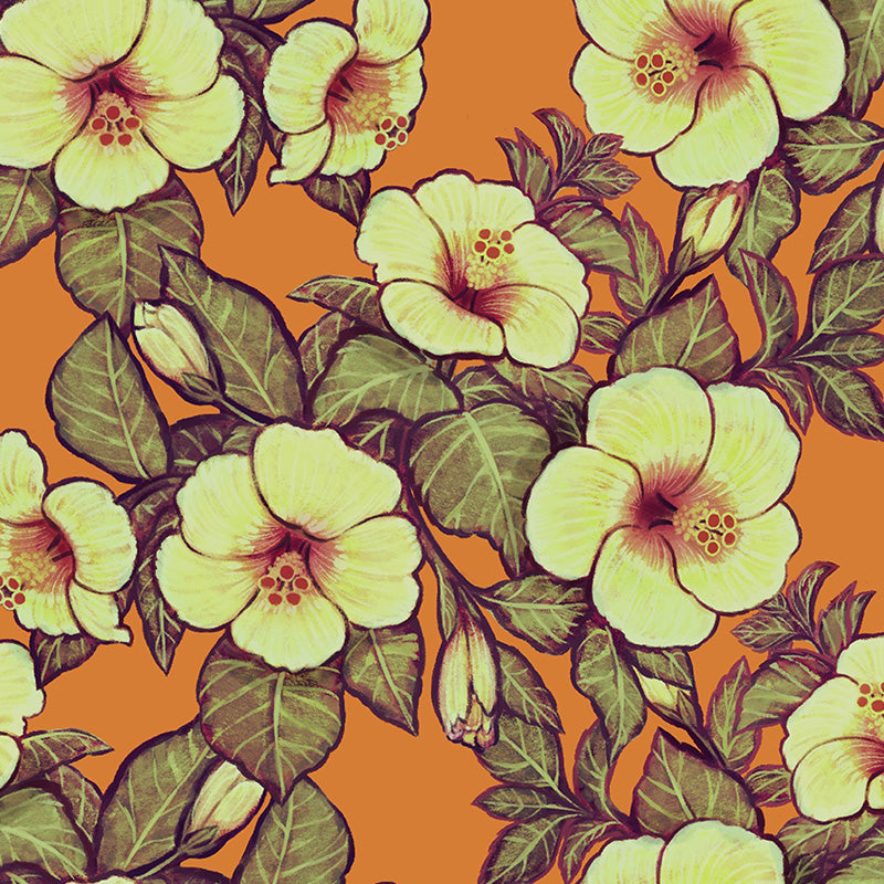 Hibiscus Heaven – Orange Wallpaper
