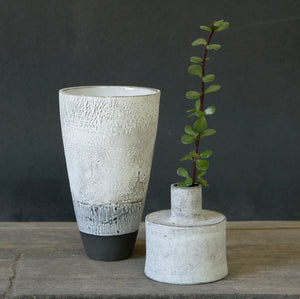Ceramic Inkpot Vase - Smoke White