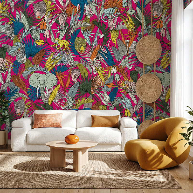 Wild at Heart- Dark Pink Wallpaper