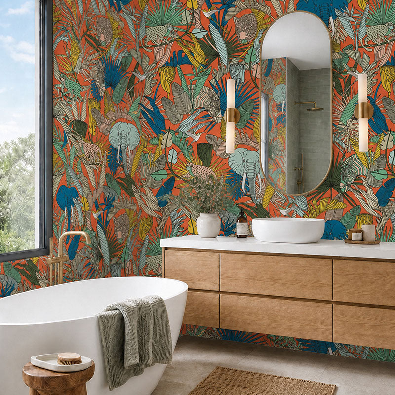 Wild at Heart- Burnt Orange Wallpaper