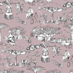 Noluthando Burnished Lilac Toile wallpaper