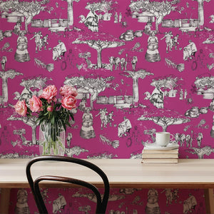 Noluthando Rose Violet Toile wallpaper