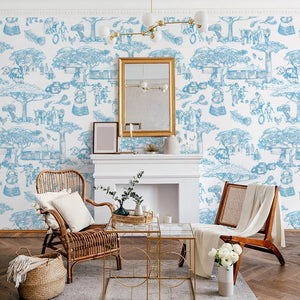 Noluthando Turquoise Toile wallpaper