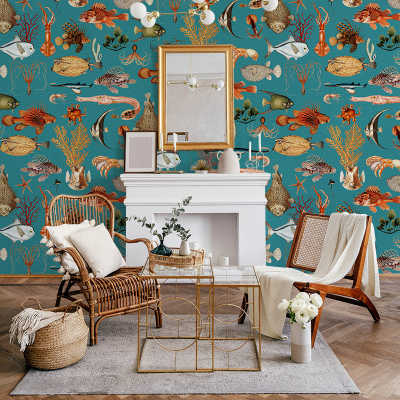 Oceania – Teal Wallpaper