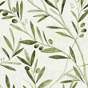 Olive Branch Green Wallpaper