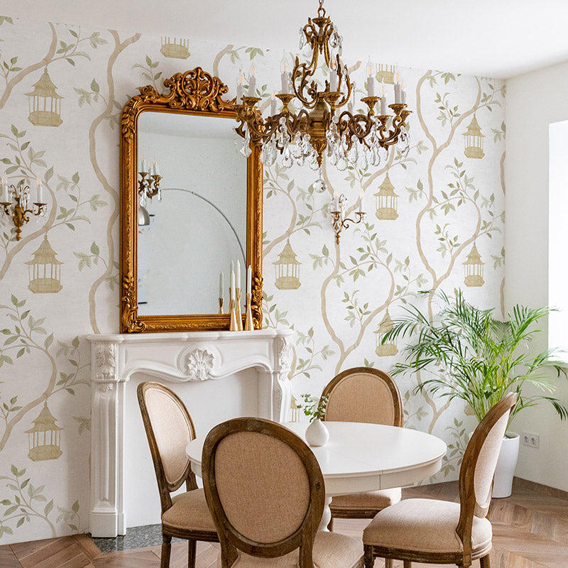 Oriental Sanctuary Morning Dew Wallpaper