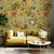 Pastel Tropical Monkey And Flowers Chinoiserie Mustard wallpaper