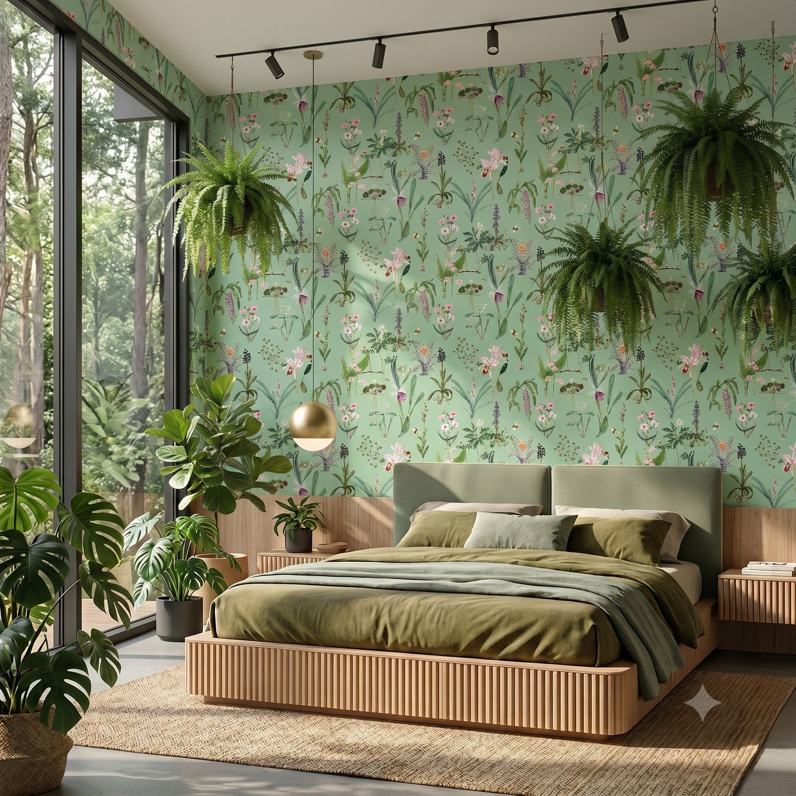 Pink Blush – Green Wallpaper