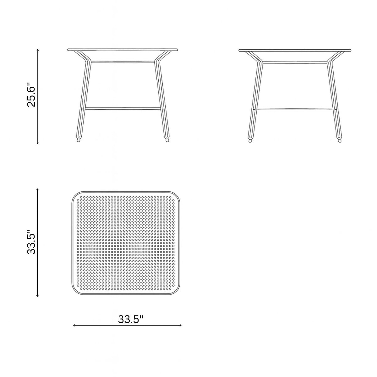 Polka Square Low Cafe Table 4 Seater