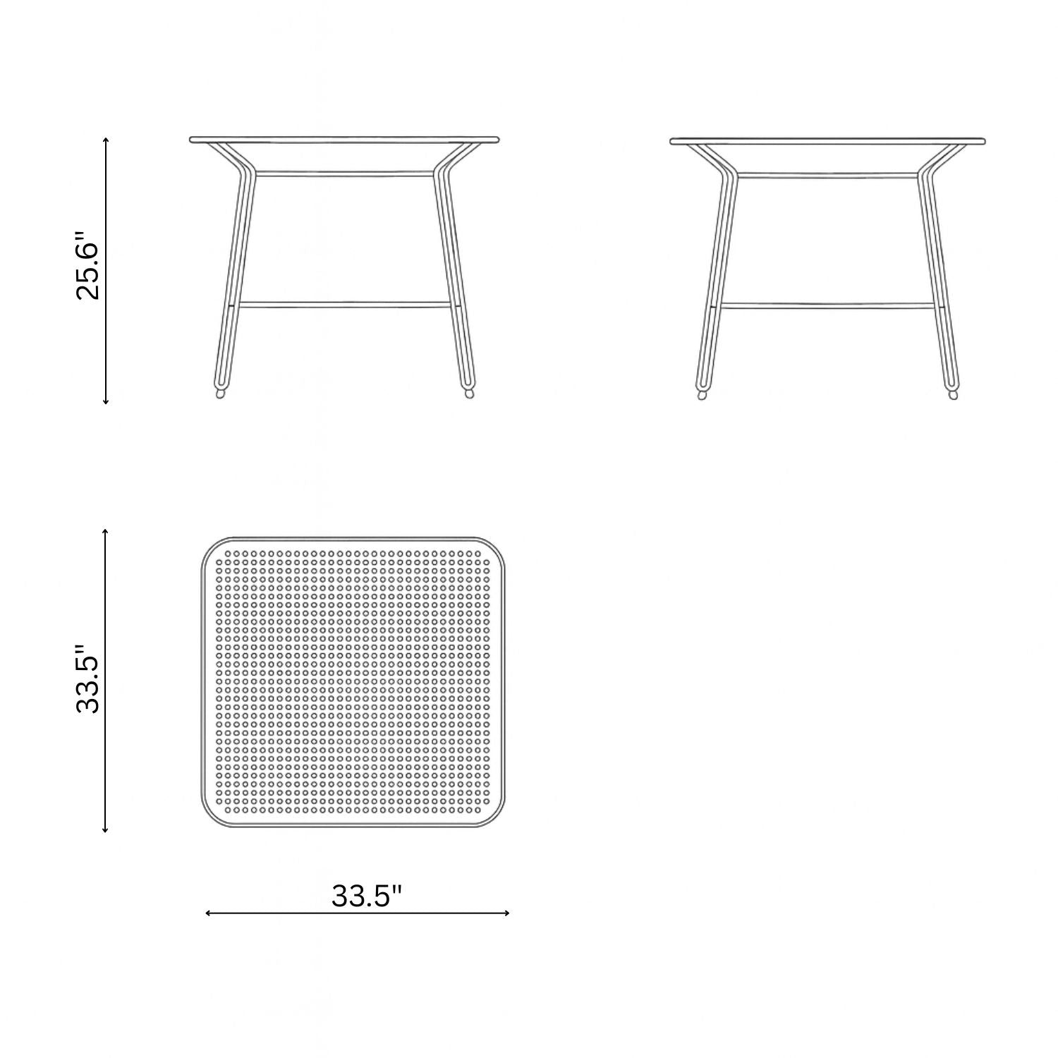 Polka Square Low Cafe Table 4 Seater