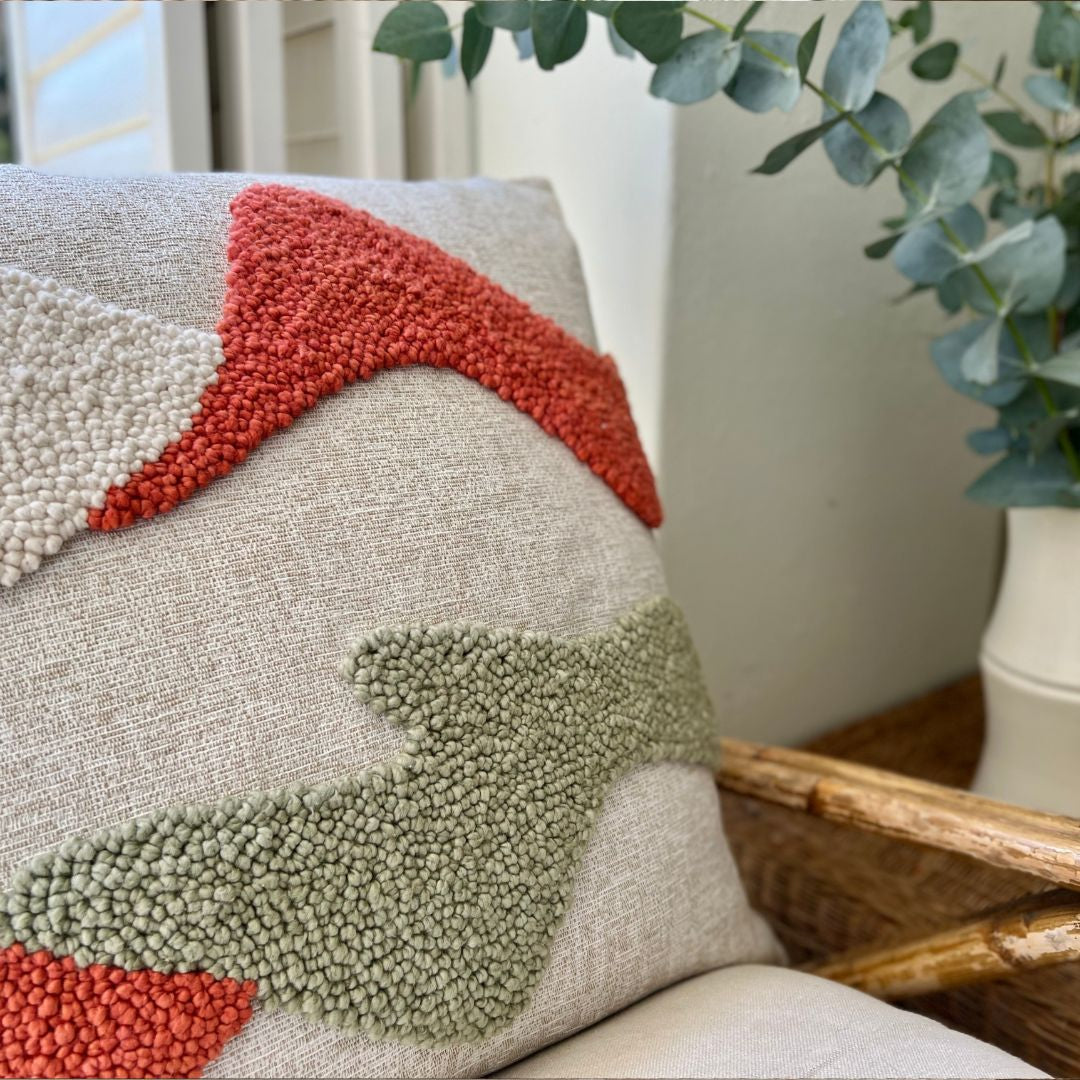 Punch Needle Landscapes Pattern 1 - Burnt Orange, Sage & Natural insitu 2.jpg