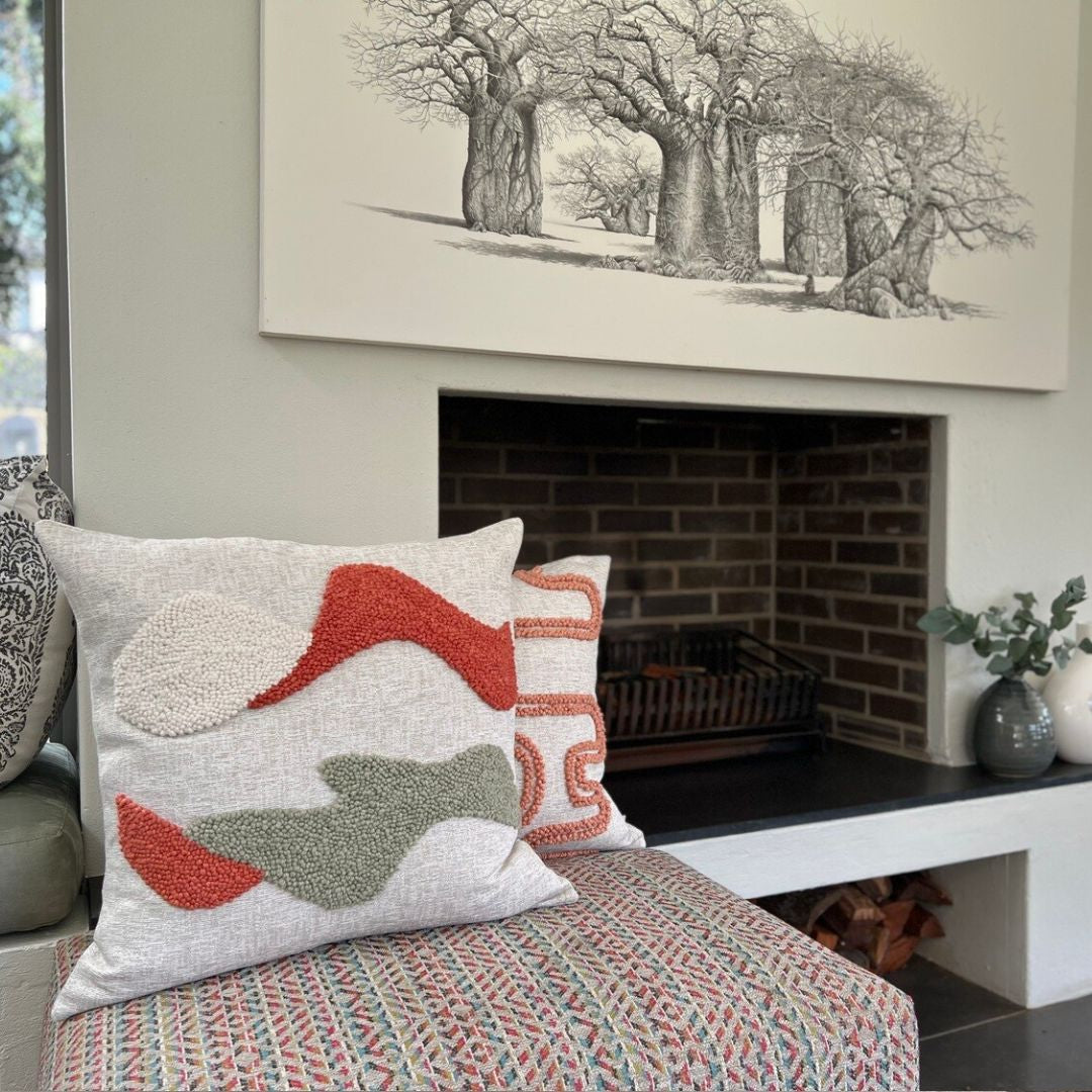 Landscapes Pattern 1 Throw Pillow - Burnt Orange, Sage & Natural.jpg