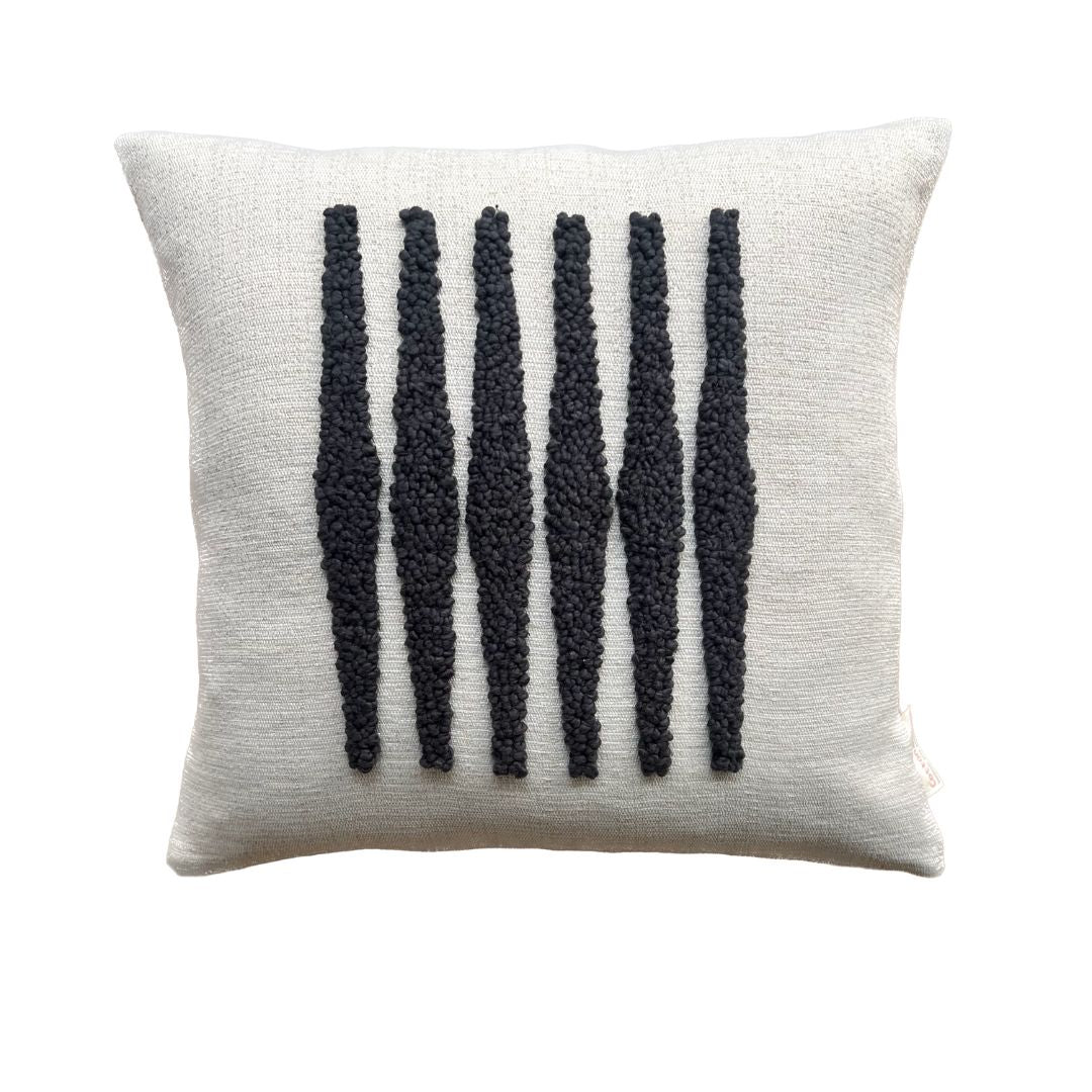 Punch Needle Zulu Pattern 4 Throw Pillow - Charcoal.jpg