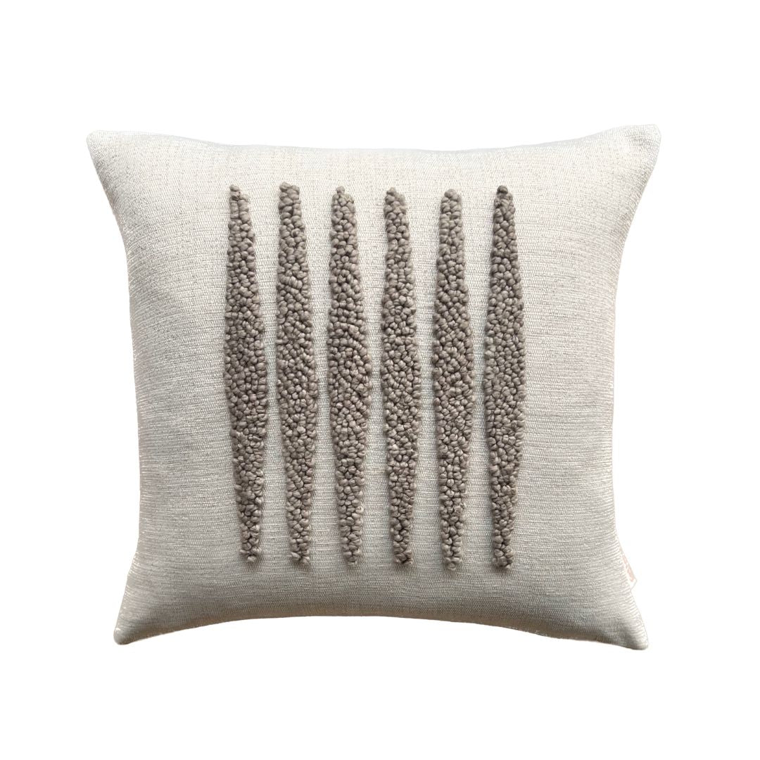 Punch Needle Zulu Pattern 4 Throw Pillow - Taupe.jpg