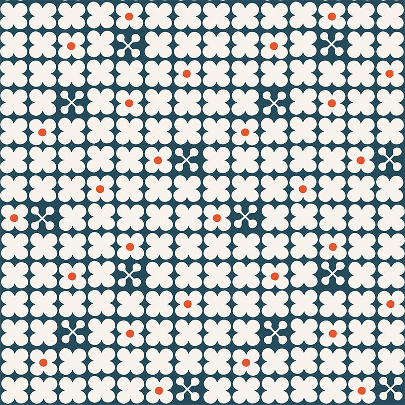 Scandi Candy Petrol and Persimmon wallpaper