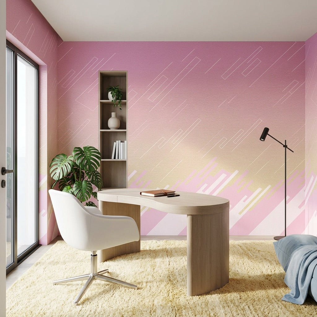 Star Line – Sunset Pink Wallpaper