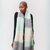 Snuggle Striped mohair shawl - Silver, peppermint & ecru