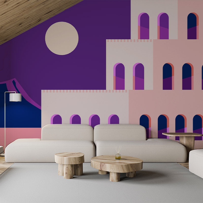 Sunset Palace Purple Wallpaper