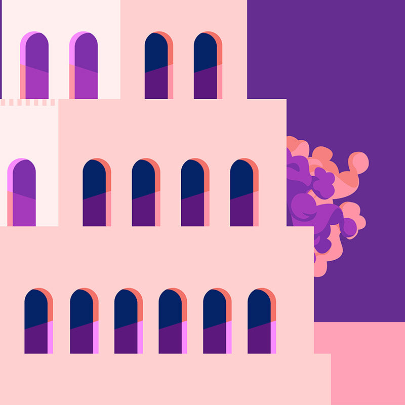 Sunset Palace Purple Wallpaper