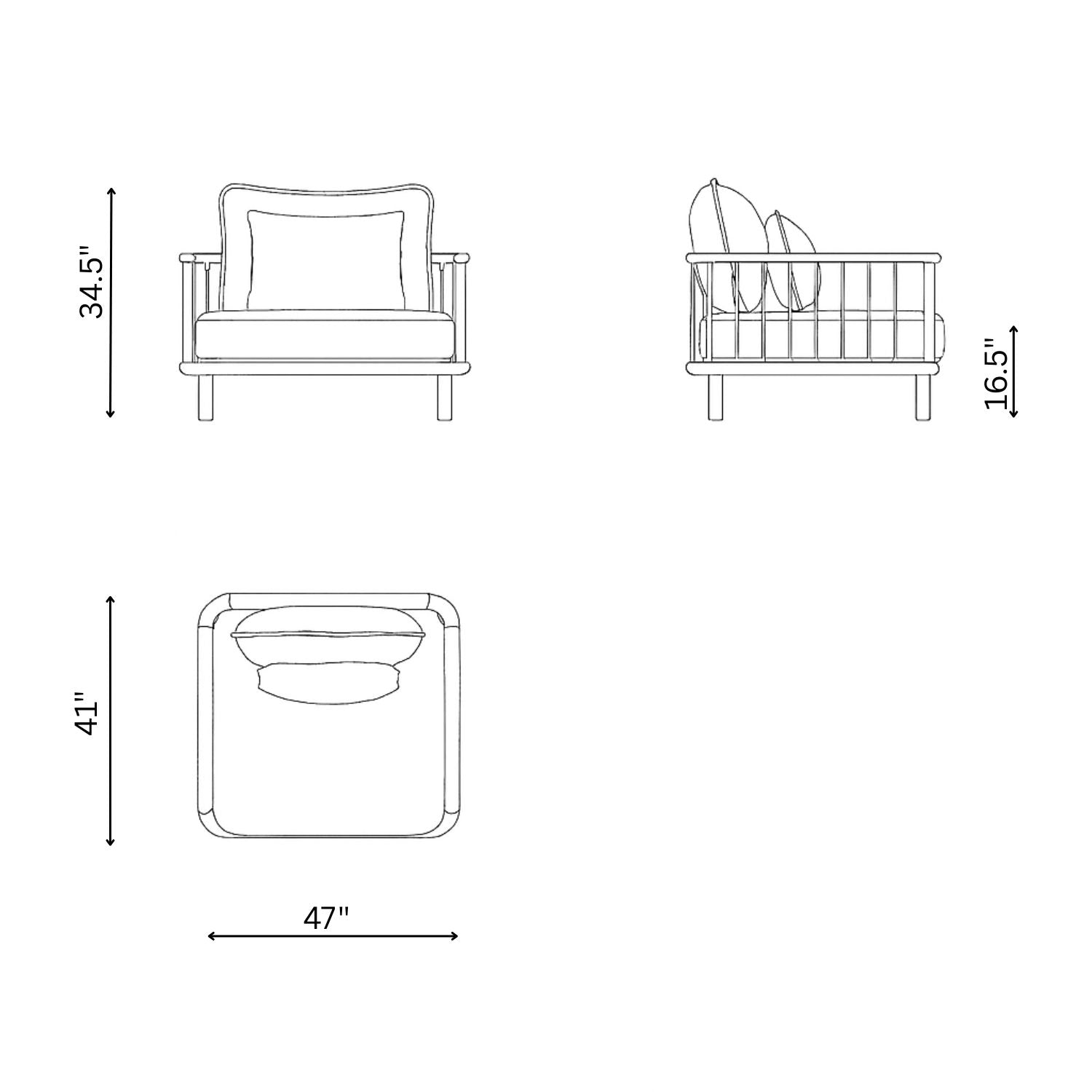 Swartberg Sofa 1 seater 2 arms
