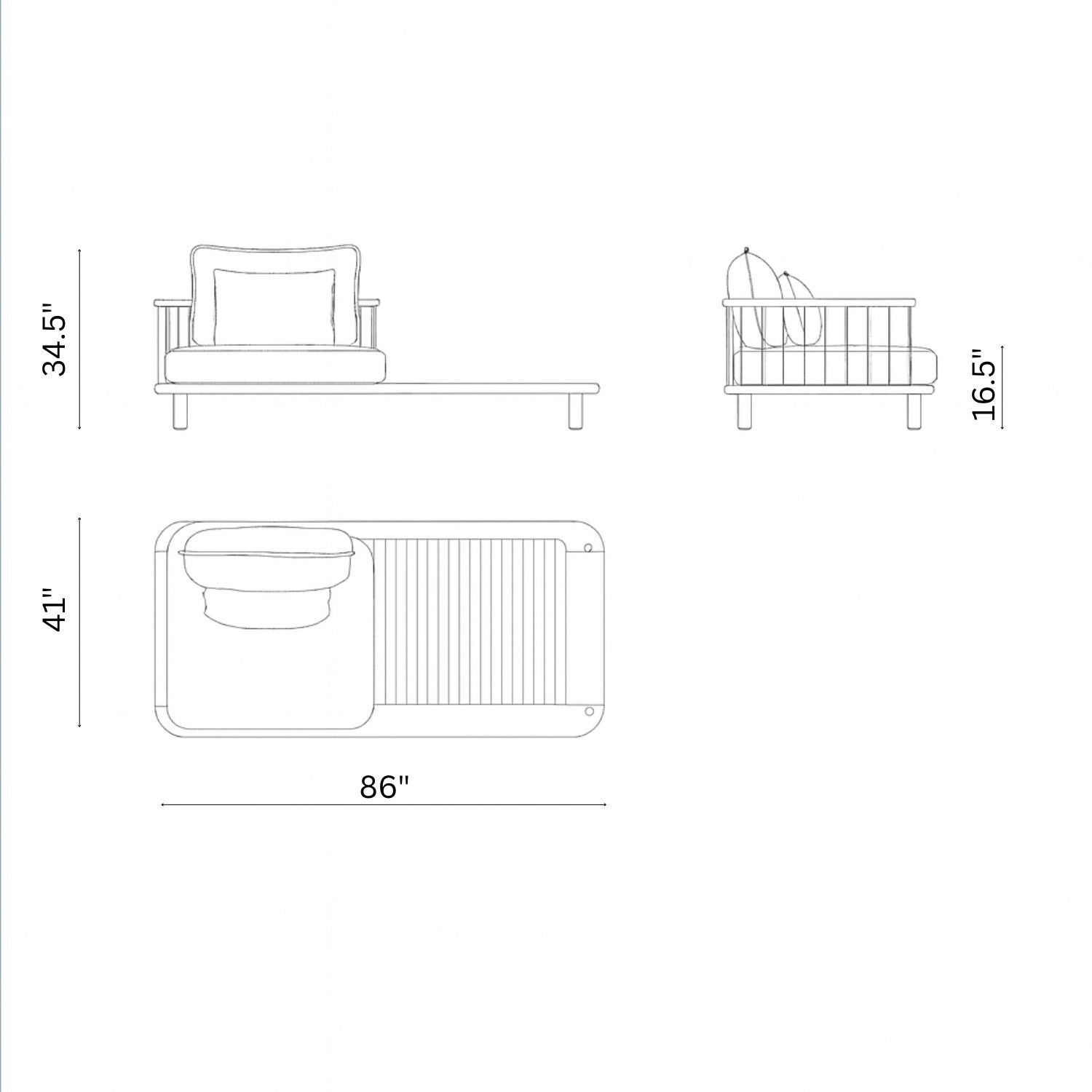 Swartberg Sofa 1 seater + table
