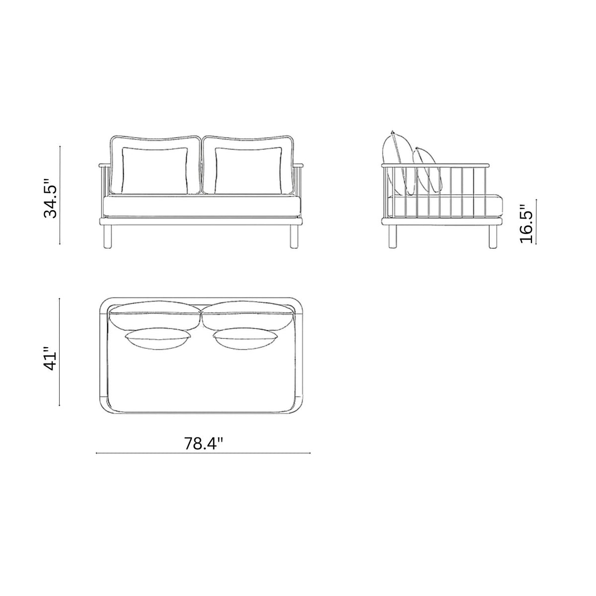 Swartberg Sofa 2 seater 2 arm