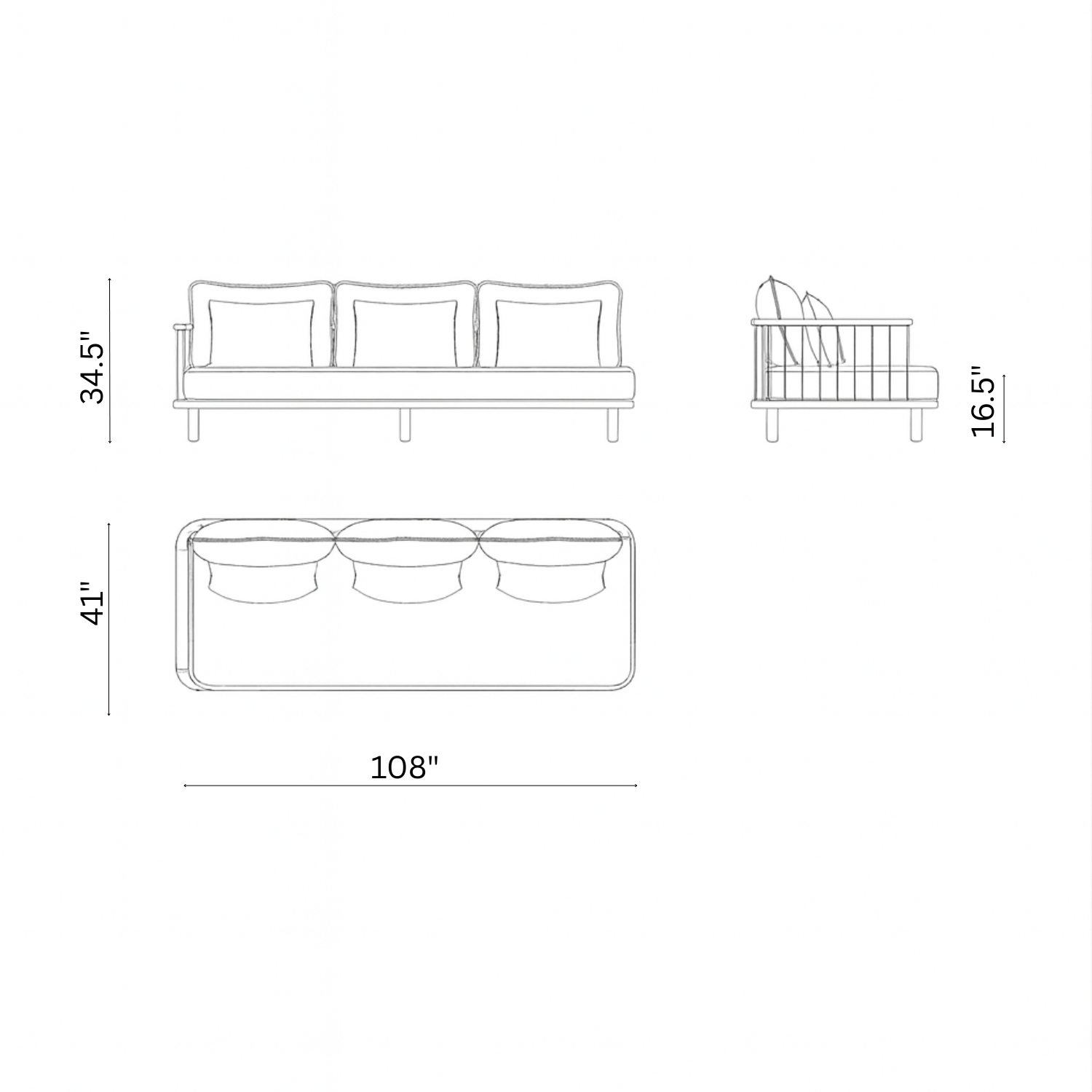Swartberg Sofa 3 seater 1 arm