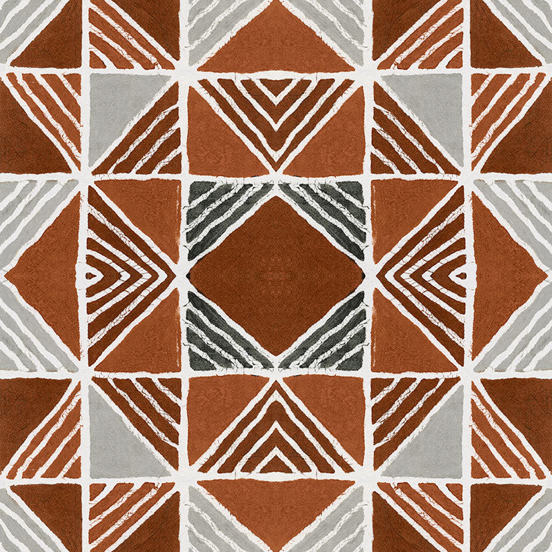 Terracotta Blocks Wallpaper