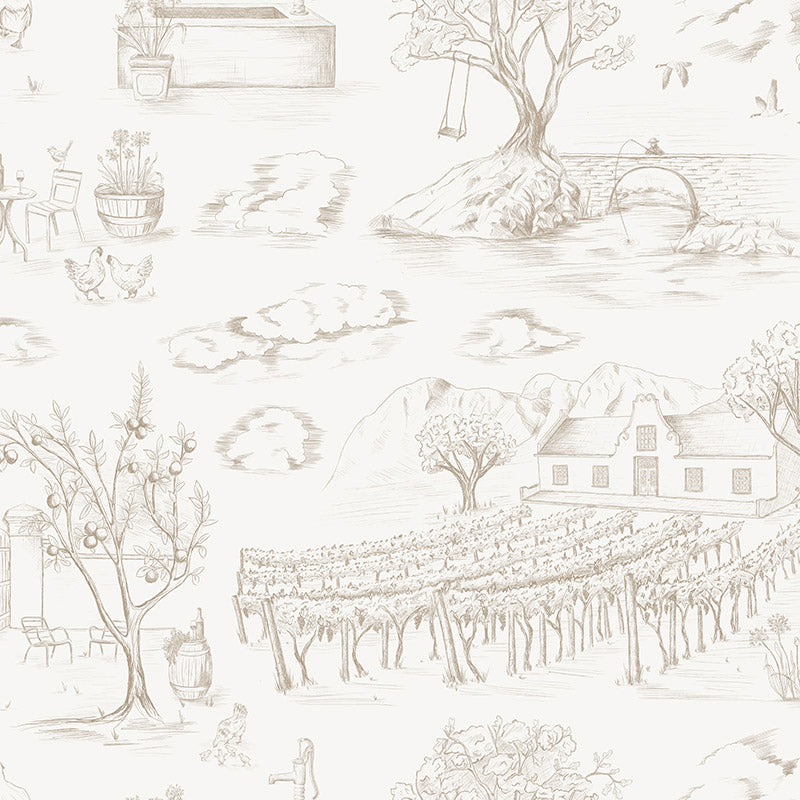 Toile du Cap Classic Beige Wallpaper