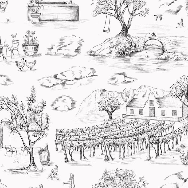 Toile du Cap Classic Black Wallpaper
