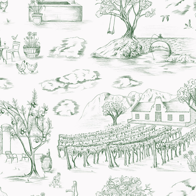 Toile du Cap Classic Green Wallpaper
