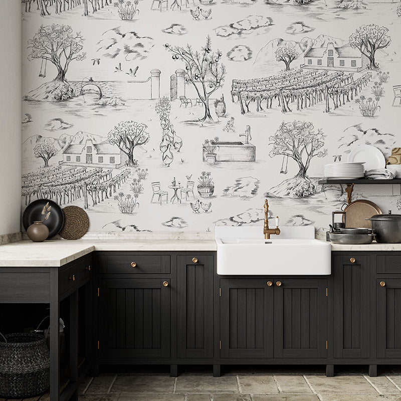 Toile du Cap Classic Black Wallpaper