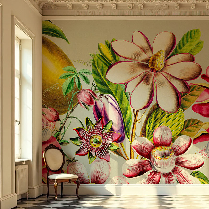 Vintage American Flowers Wallpaper