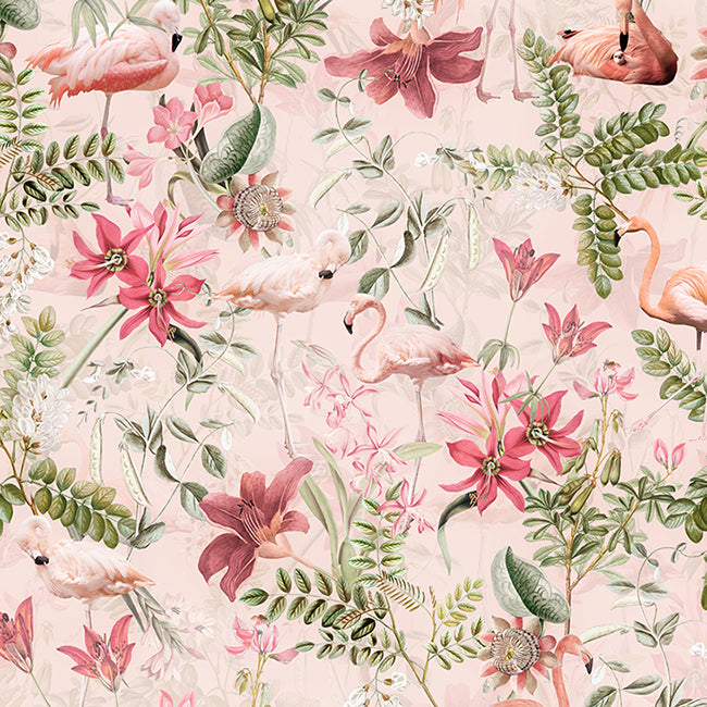 Vintage Blush Tropical Jungle – Pink wallpaper
