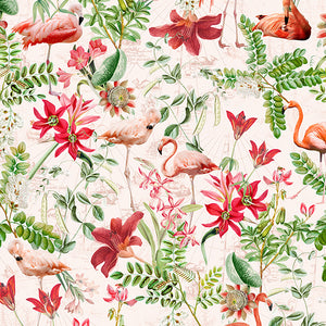 Vintage Blush Tropical Jungle Wallpaper