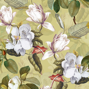 Vintage Magnolia Garden Green wallpaper