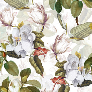 Vintage Magnolia Garden White wallpaper