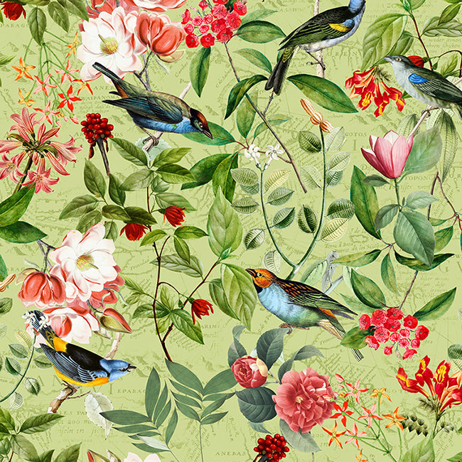 VintageSepiaBirdandFlowerJungle_GreenbyUtaNaumann.jpg