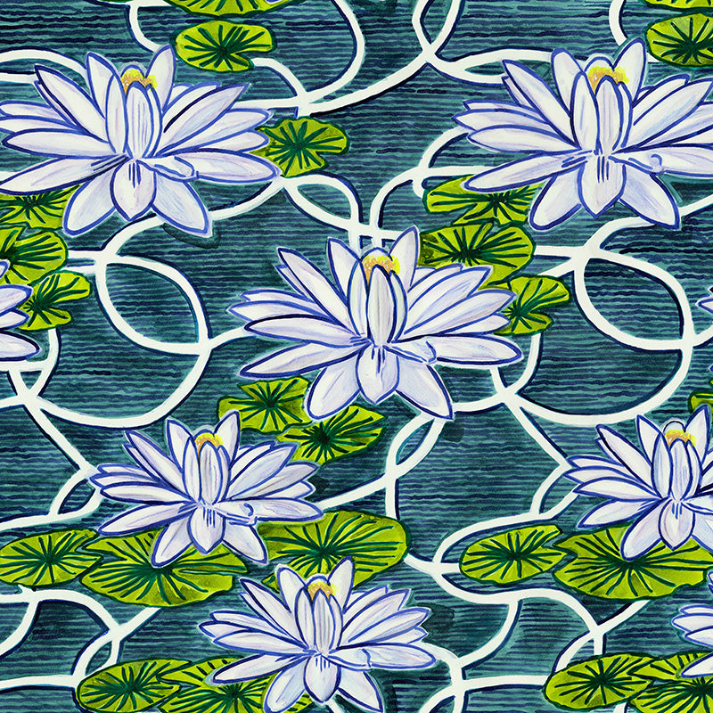 Water Lotus Full Colour Wallpaper