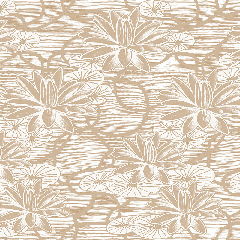 Water Lotus Linen Wallpaper