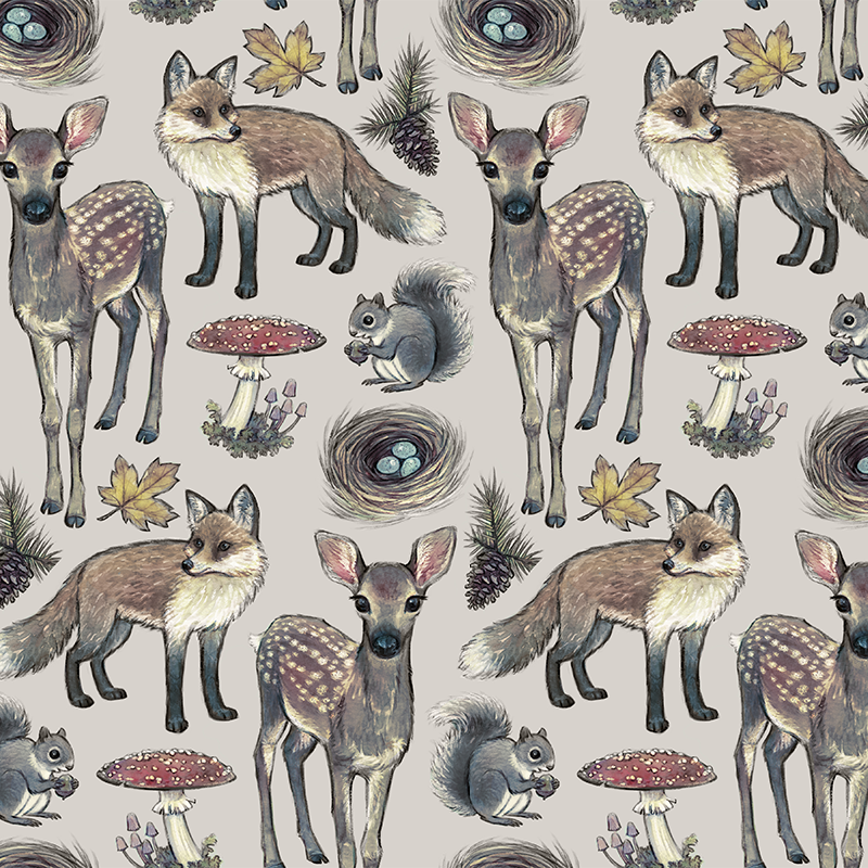 Woodland – Grey Wallpaper