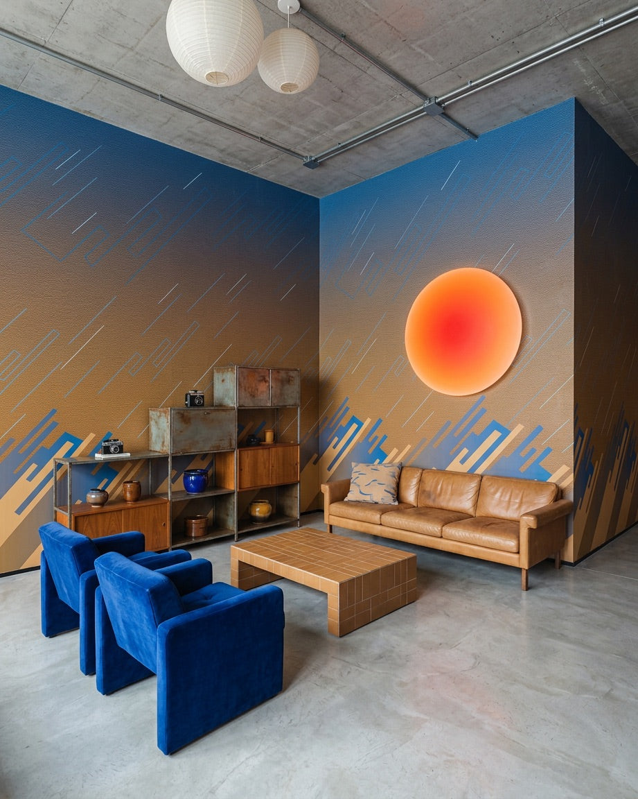 Star Line – Orange Blue Wallpaper