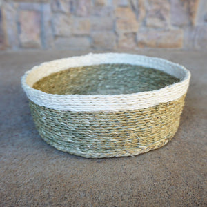Large grass bread basket with trim color